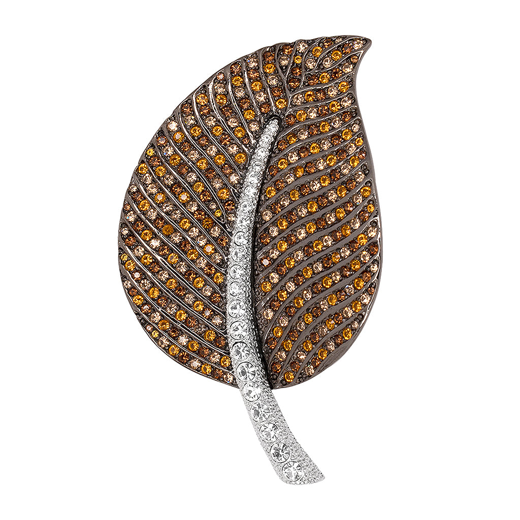 Multi Topaz Leaf Pin