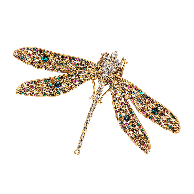 Antique Gold Dragonfly Pin