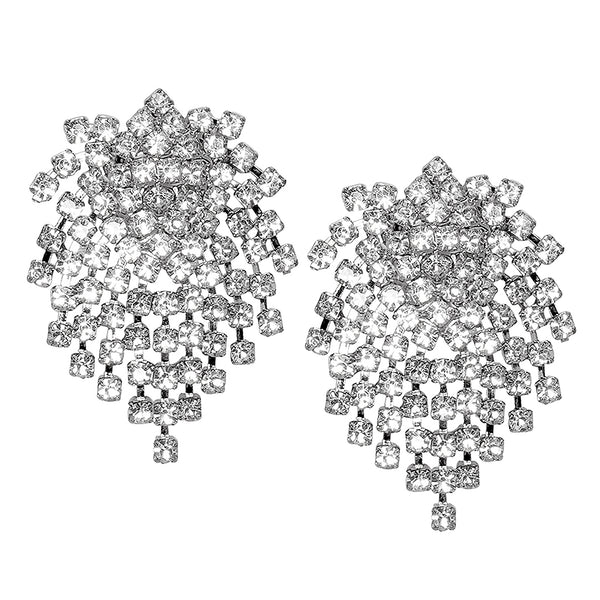 Silver & Crystal Cluster Earring
