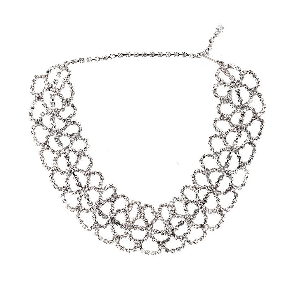 Silver Crystal Lace Choker