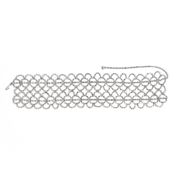Wide Crystal Lace Choker