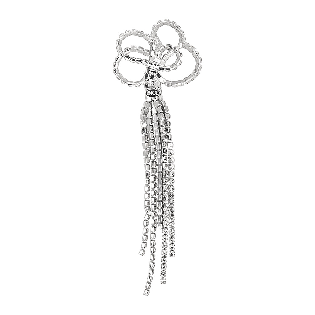 Crystal Bow Drop Earrings
