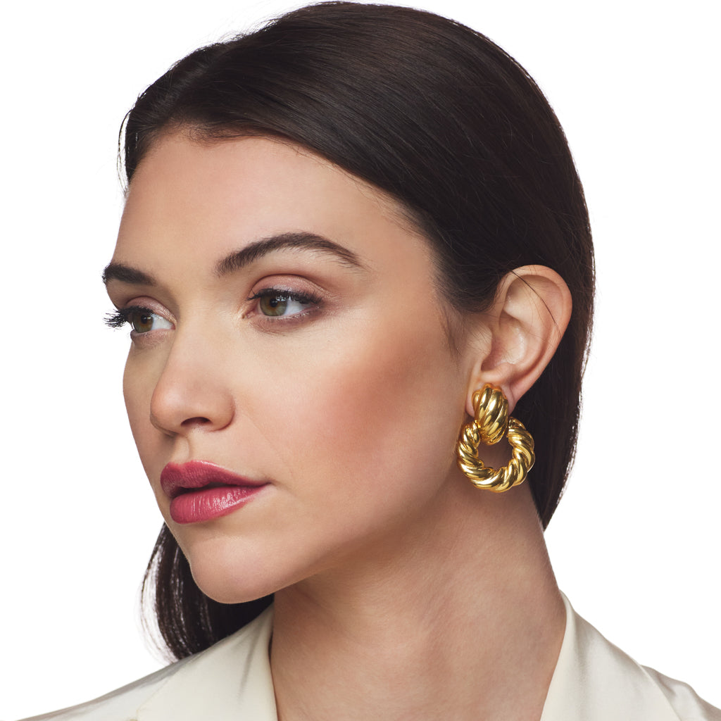 Twist Doorknocker Clip Earring