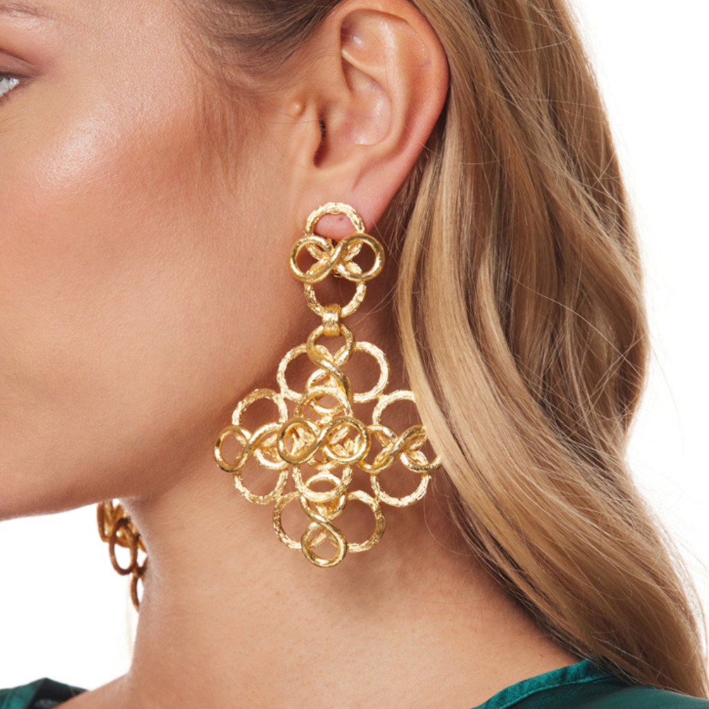 Fancy Swirl Clip Earrings