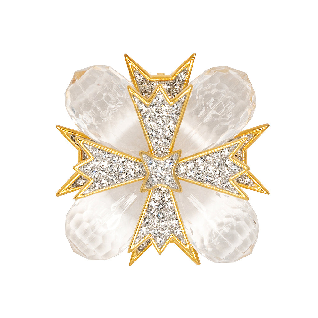 Clear Maltese Cross Pin